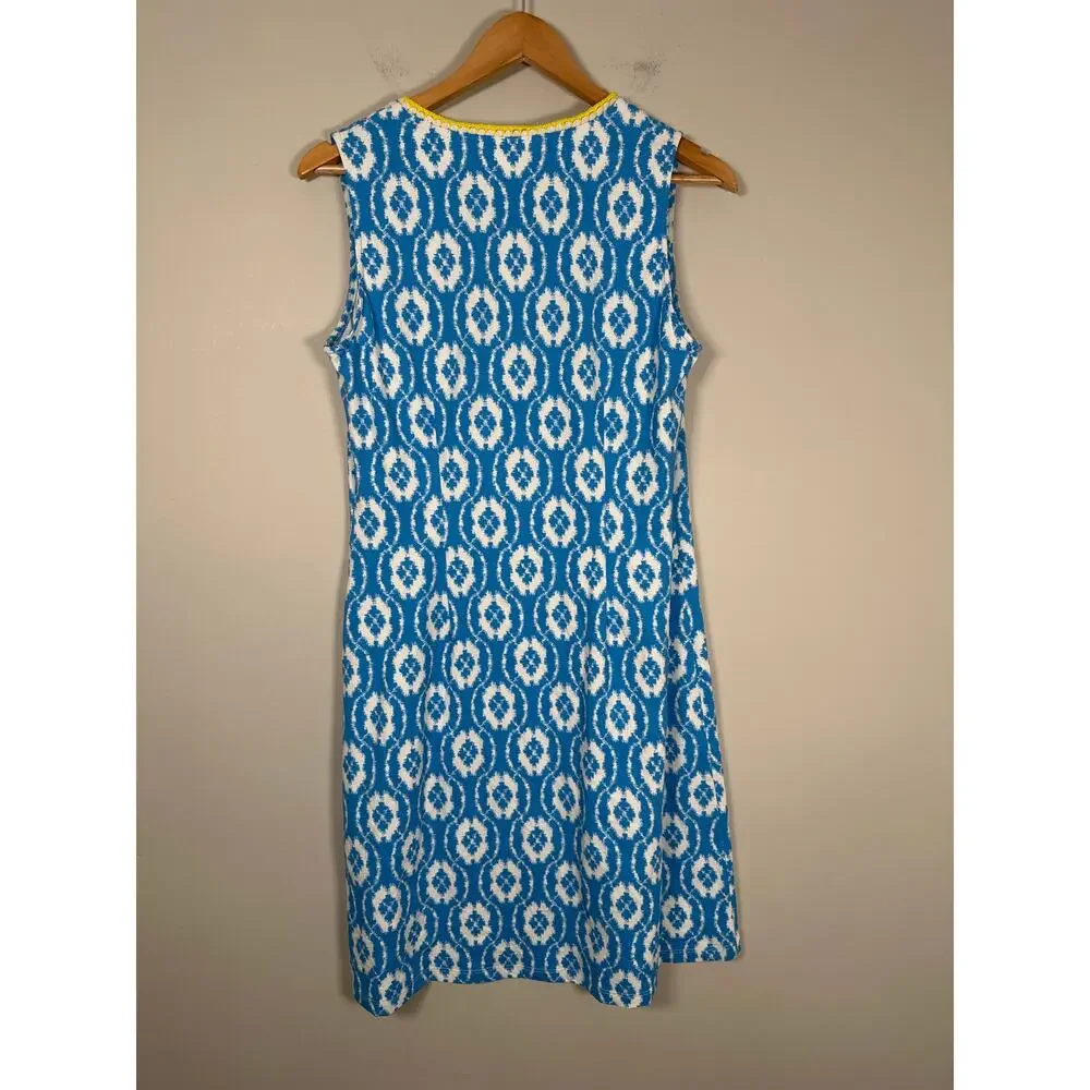 J McLaughlin Catalina Cloth Shift Dress Sleeveless Womens Size M Blue - Picture 4 of 9